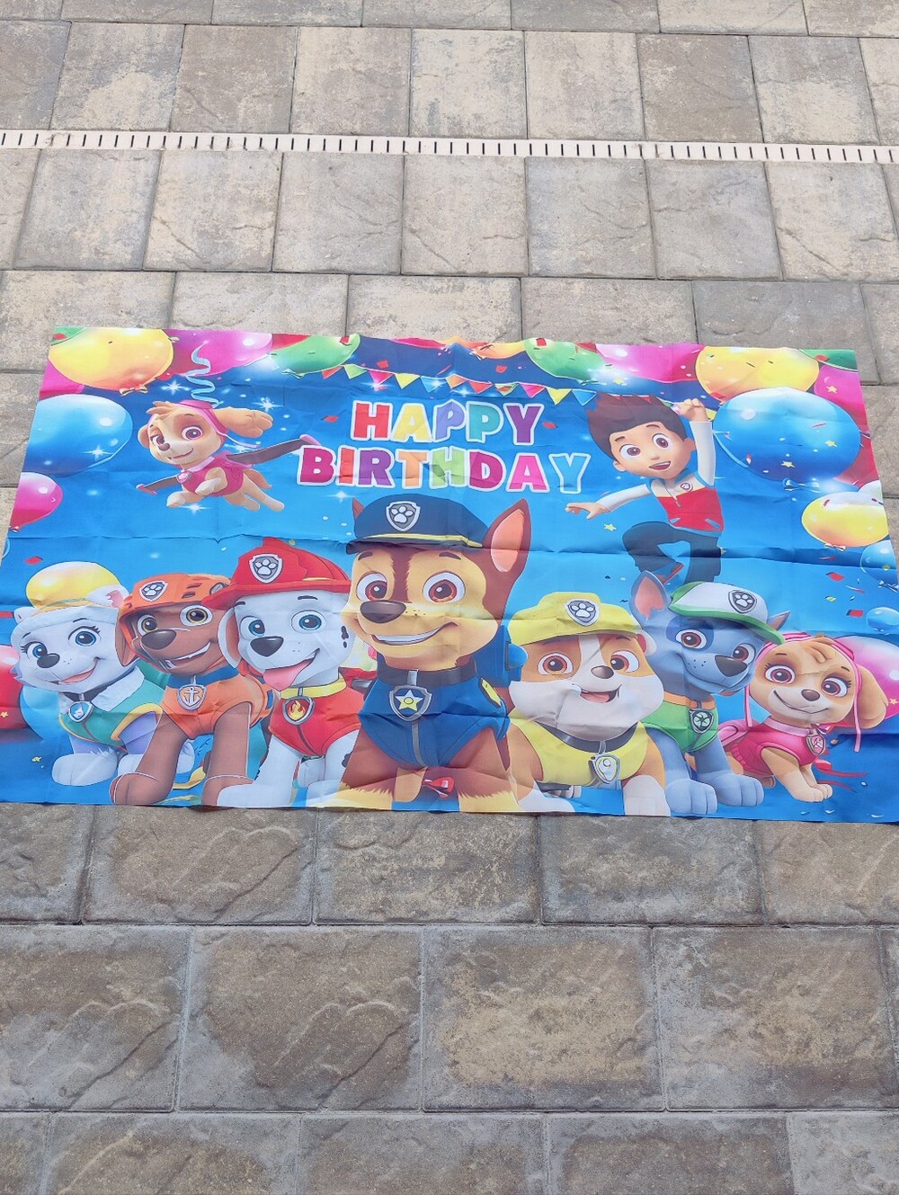 Paw Patrol "Happy Birthday" Banner Backdrop